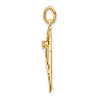 Sterling Silver Gold-tone & CZ Cross Pendant view 2