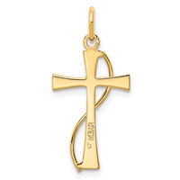 Sterling Silver Gold-tone & CZ Cross Pendant view 3