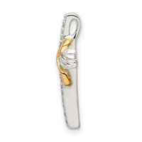 Sterling Silver & Gold-tone CZ Cross Chain Slide view 2