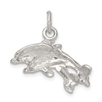 Sterling Silver Dolphins Charm view 4