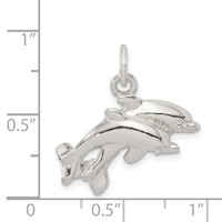 Sterling Silver Dolphins Charm view 3