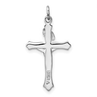 Sterling Silver Platinum-plated & Gold-tone Crucifix Pendant view 3