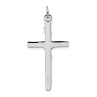 Sterling Silver Platinum-plated Textured Crucifix Cross Pendant view 3