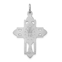 Sterling Silver Platinum-plated Gold-tone Miraculous Medal Cross Pendant view 3