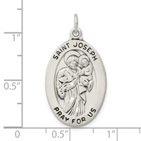 Sterling Silver Antiqued St. Joseph Medal view 4