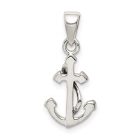 Sterling Silver Polished Anchor Pendant view 3