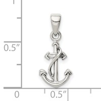 Sterling Silver Polished Anchor Pendant view 4