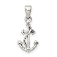 Sterling Silver Polished Anchor Pendant view 1