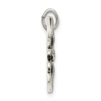 Sterling Silver Antiqued Diamond-Cut Bird Pendant view 2