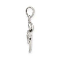 Sterling Silver Antiqued & CZ Angel Charm view 2