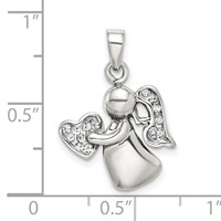 Sterling Silver Antiqued & CZ Angel Charm view 4