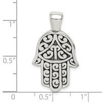Sterling Silver Antiqued Hamsa Pendant view 4