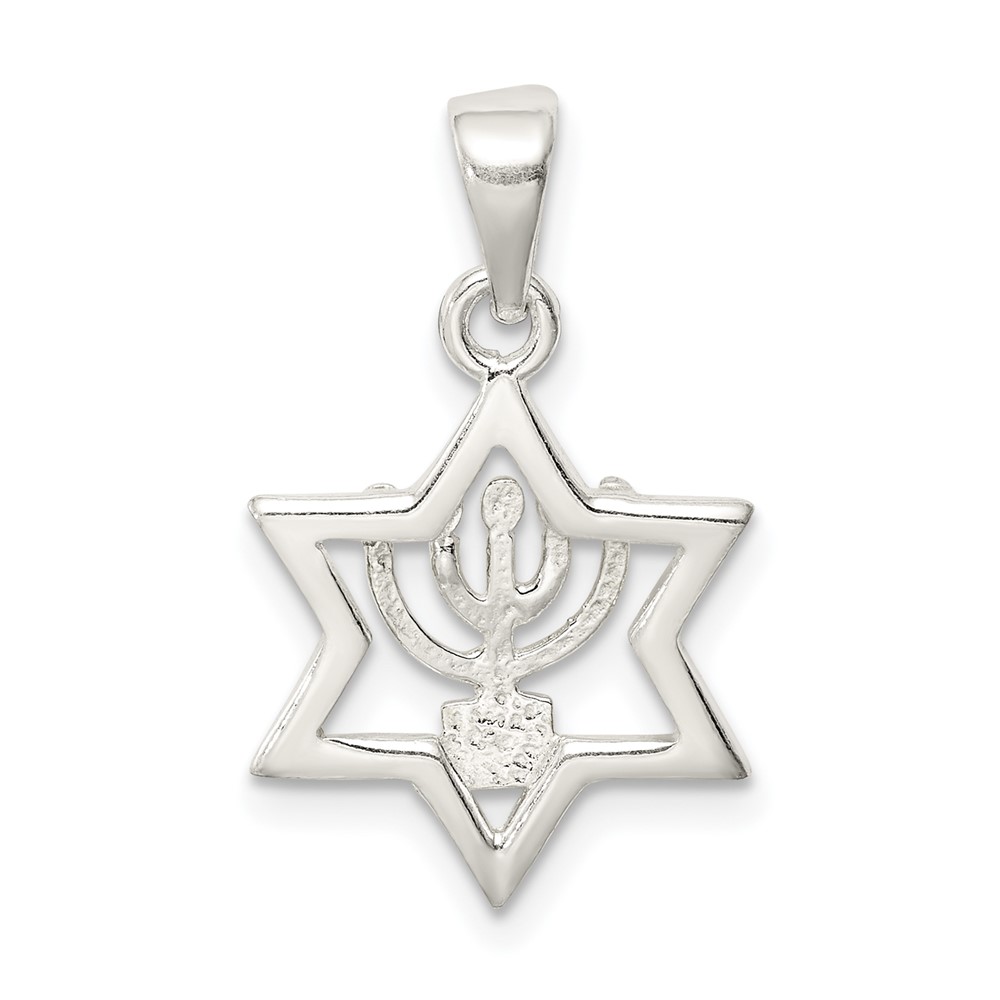 Sterling Silver Star of David Pendant (QC9450)