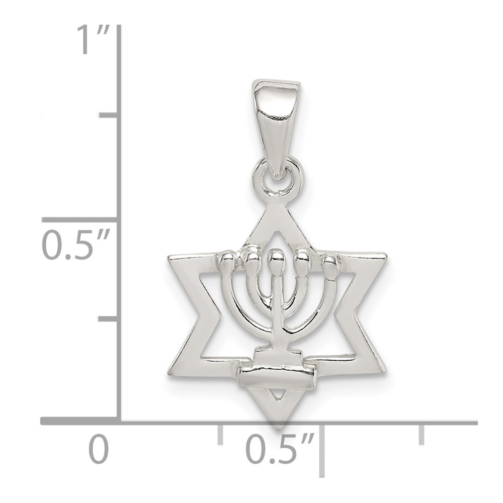Sterling Silver Star of David Pendant (QC9450)
