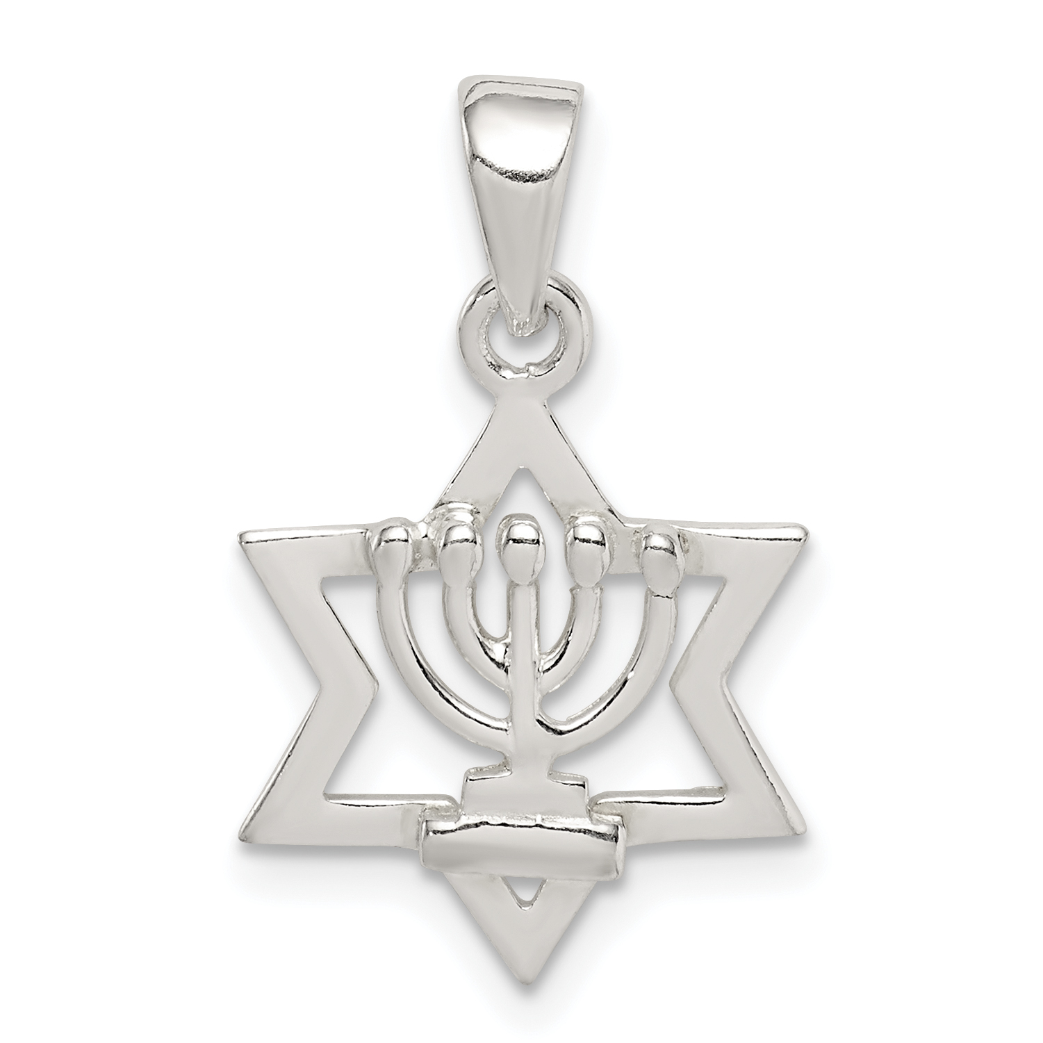 Sterling Silver Star of David Pendant (QC9450)