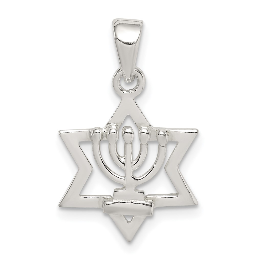 Sterling Silver Star of David Pendant (QC9450)