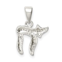 Sterling Silver Polished Chai Symbol view 3
