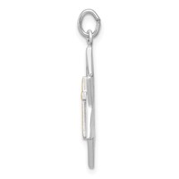 Sterling Silver Platinum-plated Gold-tone Cross Star of David Charm Pendant view 2