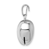 Sterling Silver Rhodium-plated Polished Bell Inside 17mm Puffed Heart Pendant view 2