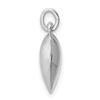 Sterling Silver Rhodium-plated Brushed Polished Reversible 15mm Puffed Heart Pendant view 2