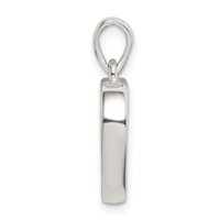 Sterling Silver Enameled Inside Love You Mom Heart Pendant view 2