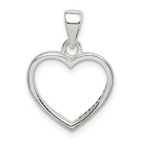 Sterling Silver Enameled Inside Love You Mom Heart Pendant view 1