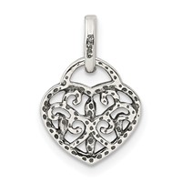 Sterling Silver Antique Heart Charm view 3