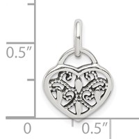 Sterling Silver Antique Heart Charm view 4
