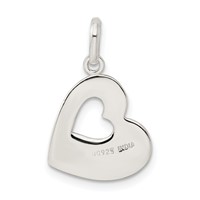 Sterling Silver Brushed and Antiqued Mother Heart Pendant view 3