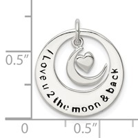 Sterling Silver Enamel I Love You to the Moon and Back Pendant view 4