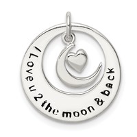 Sterling Silver Enamel I Love You to the Moon and Back Pendant view 1