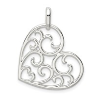 Sterling Silver Filigree Heart Pendant view 1