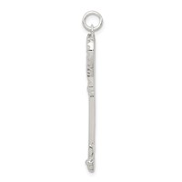 Sterling Silver CZ Heart Key Pendant view 2