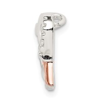 Sterling Silver Rhodium-plated & Rose-tone Heart Chain Slide view 2