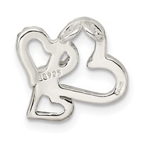 Sterling Silver Rhodium-plated & Rose-tone Heart Chain Slide view 3
