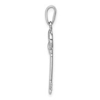Sterling Silver Rhodium-Plated CZ Key Pendant view 2
