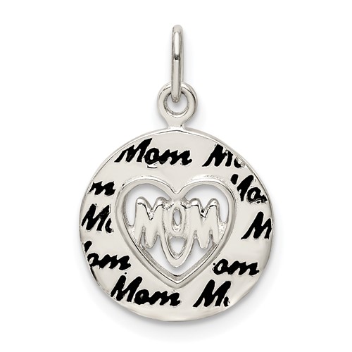 Sterling Silver Enamel MOM Charm