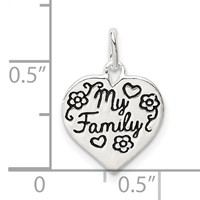 Sterling Silver Enameled MY Family Heart Charm view 4