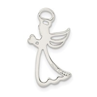 Sterling Silver & Rose-tone Polished Angel Pendant view 3