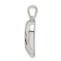 Sterling Silver Antiqued Baby Footprint and Handprint Heart Pendant view 2