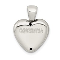 Sterling Silver Antiqued Baby Footprint and Handprint Heart Pendant view 3
