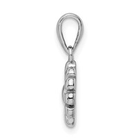Sterling Silver Rhodium Plated Flower Pendant view 2