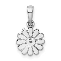 Sterling Silver Rhodium Plated Flower Pendant view 3