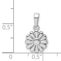 Sterling Silver Rhodium Plated Flower Pendant view 4