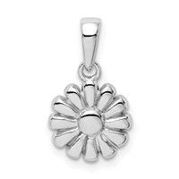 Sterling Silver Rhodium Plated Flower Pendant view 1