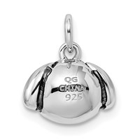 Sterling Silver Rhodium-plated Antiqued Dog Head Charm view 3