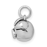 Sterling Silver Rhodium-plated Antiqued Pig Head Pendant view 2