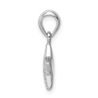 Sterling Silver Rhodium-plated CZ Star Pendant view 2