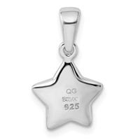 Sterling Silver Rhodium-plated CZ Star Pendant view 3