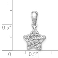 Sterling Silver Rhodium-plated CZ Star Pendant view 4